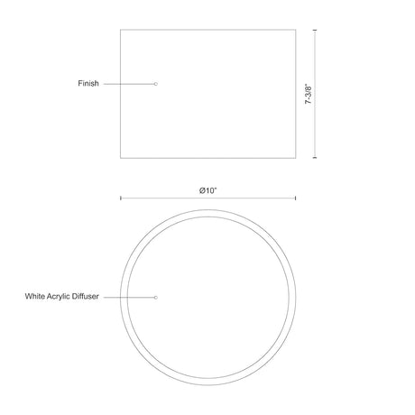 Kuzco FM11410-BK MOUSINNI 10" FM Black 120V ELV LED 3000K 90CRI 17W