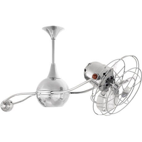 Matthews Fan B2K-CR-MTL Brisa 360° counterweight rotational ceiling fan in Polished Chrome finish with metal blades.