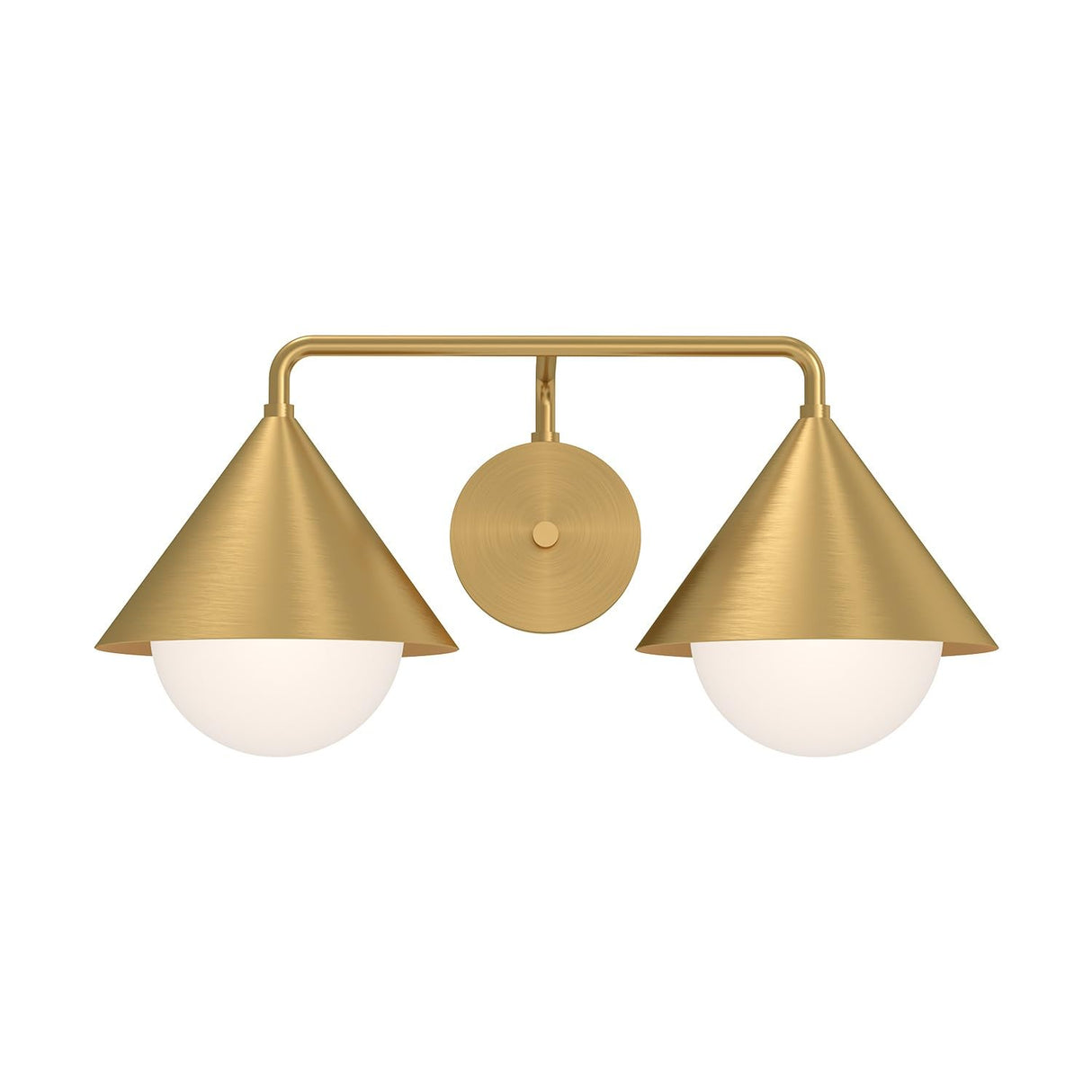 Alora VL485221BGOP REMY 2 HEAD 21" VANITY BRUSHED GOLD OPAL GLASS ROTARY DIMMER E26 60WX2