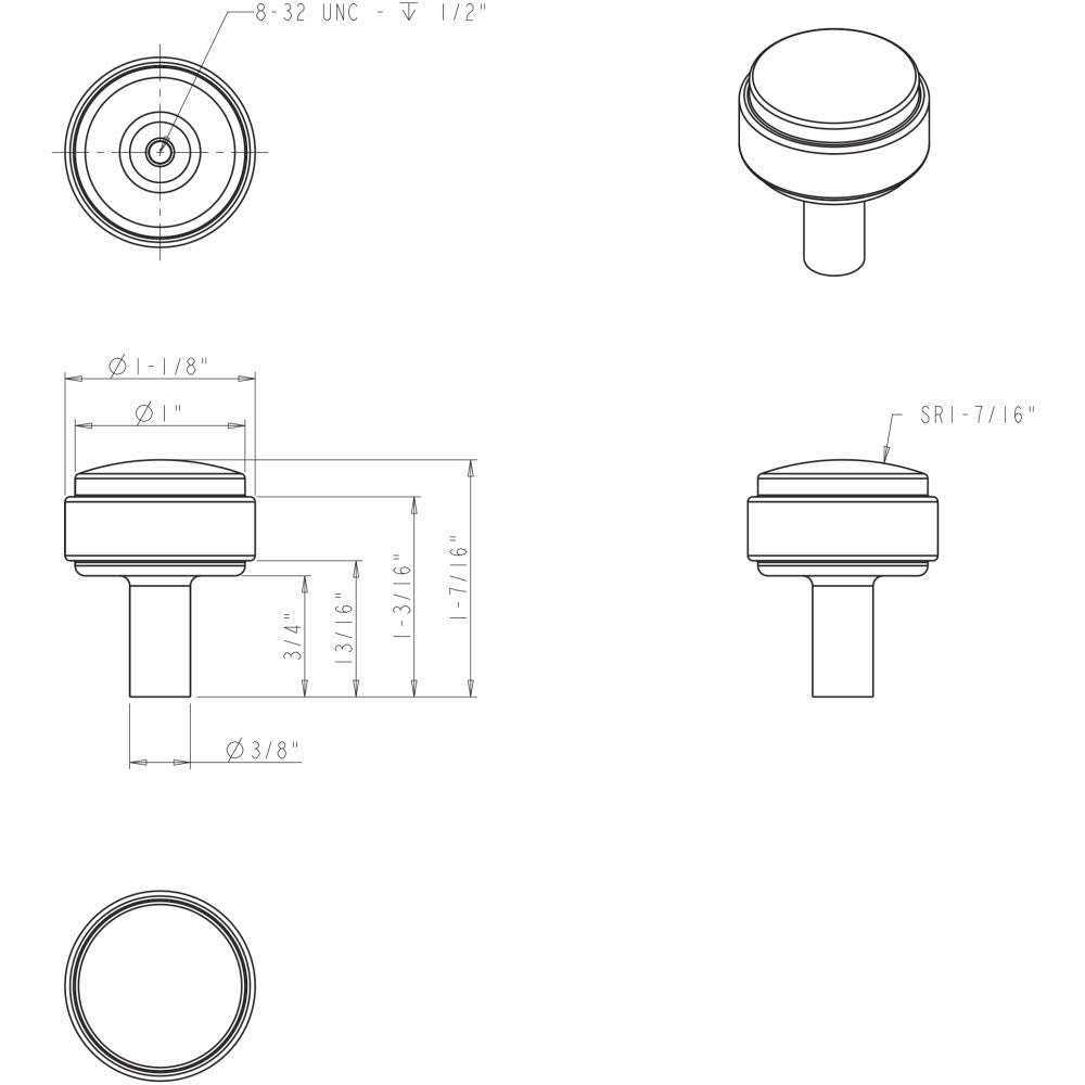 Jeffrey Alexander 775SBZ 1-1/8" Diameter Satin Bronze Carmen Cabinet Knob