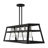 Schofield 5 Light Linear Chandelier in Black with Brushed Nickel (49565-04)