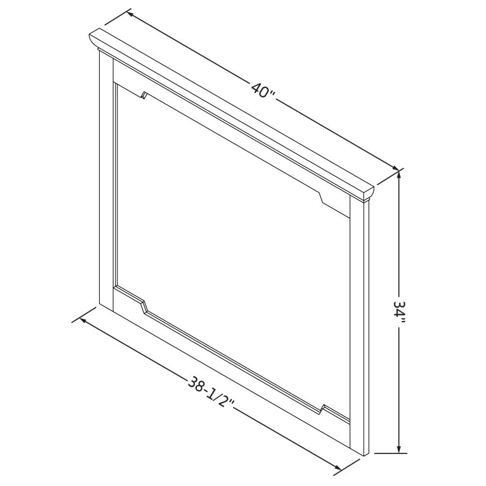 Jeffrey Alexander MIR2CHA-40-WH 40" W x 1-1/2" D x 34" H White Chatham mirror