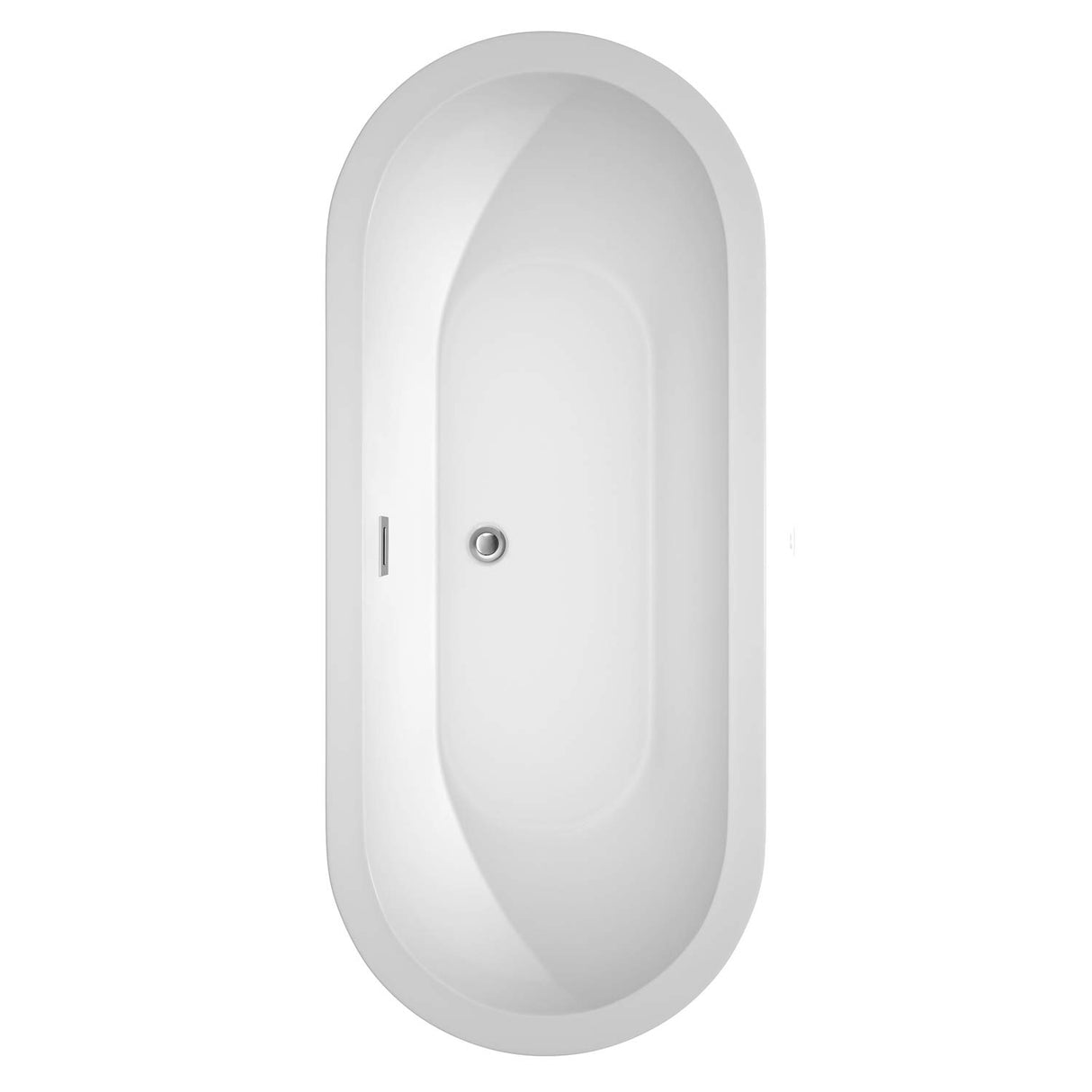 Soho 72 Inch Freestanding Bathtub in White with Polished Chrome Drain and Overflow Trim