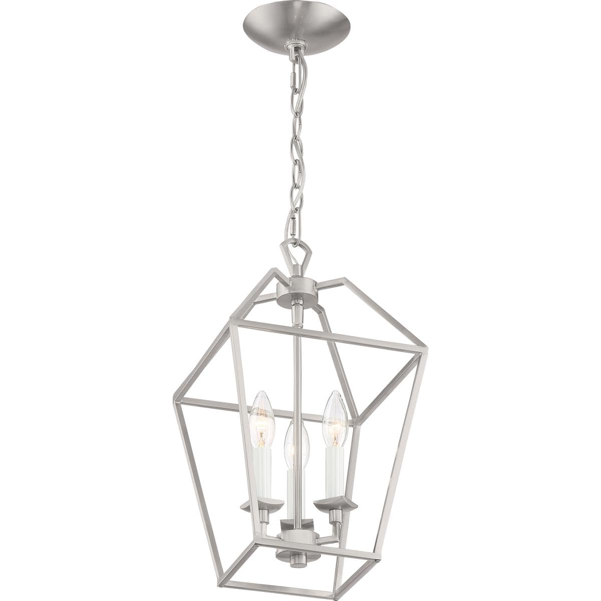 Quoizel AVY5203BN Aviary Pendant Ceiling Lighting, 3-Light, 180 Watts, Brushed Nickel (17"H x 10"W)