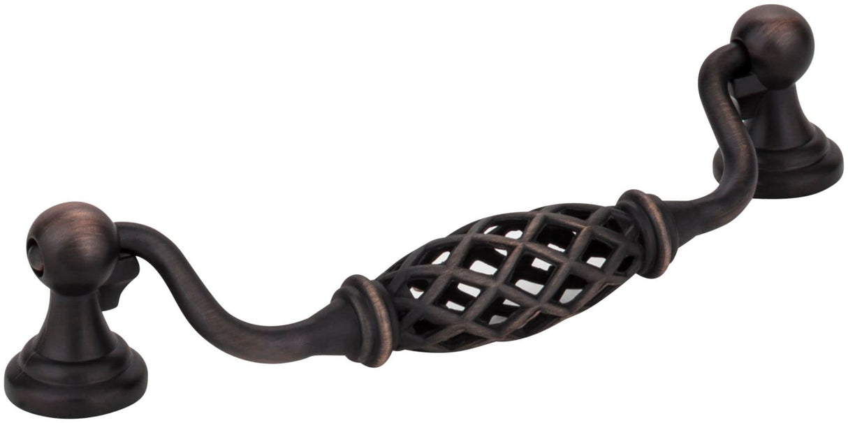 Jeffrey Alexander 749-128DBAC 128 mm Center-to-Center Brushed Oil Rubbed Bronze Birdcage Tuscany Drop & Ring Pull