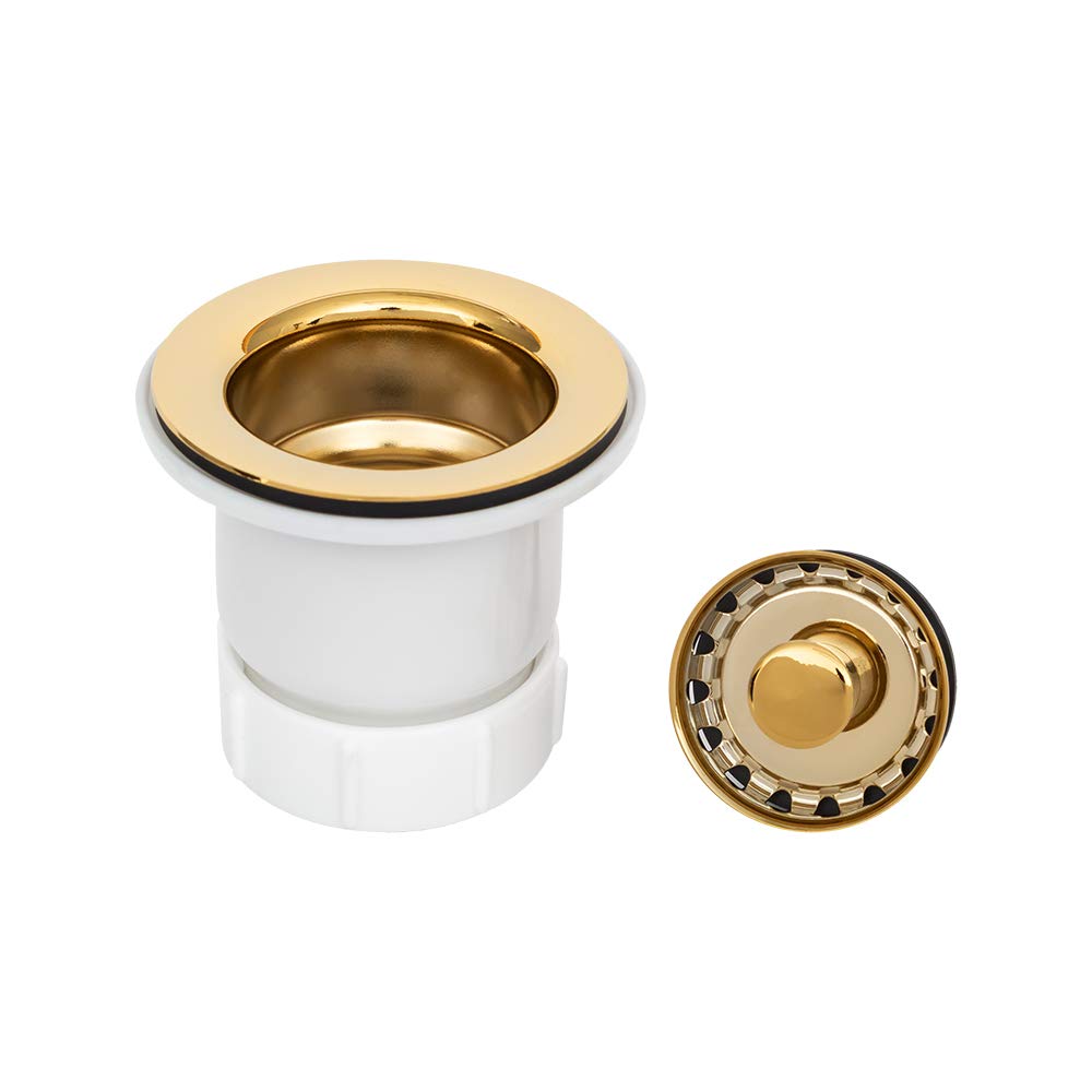 Premier Copper Products D-133PB 2-Inch Bar Basket Strainer Drain, Polished Brass