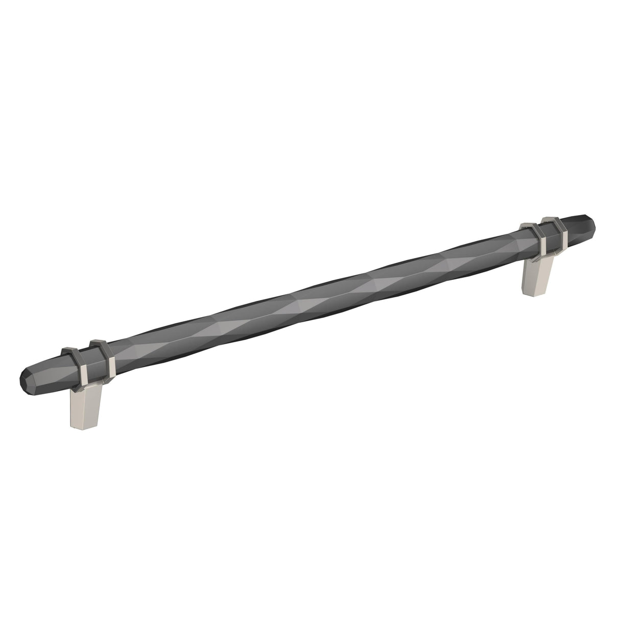 Amerock Cabinet Pull Black Chrome/Satin Nickel 10-1/16 inch (256 mm) Center-to-Center London 1 Pack Drawer Pull Drawer Handle Cabinet Hardware