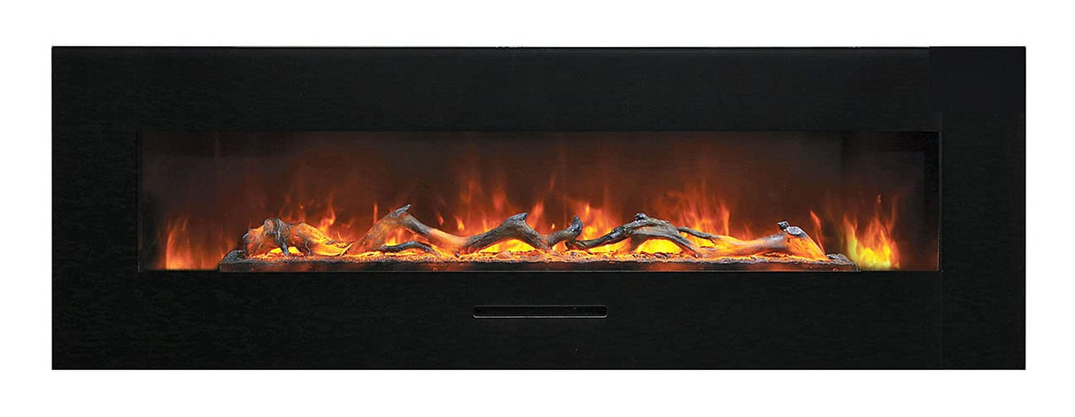 Amantii WM-FM-72-8123-BG Wall Mount/ Flush Mount Smart Electric  72" Indoor / Outdoor WiFi Enabled Fireplace , Featuring a MultiFunction Remote Control , Multi Speed Flame Motor