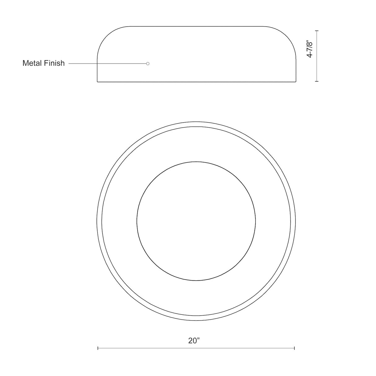 Kuzco FM13120-BK BEACON 20" FM Black 120V ELV LED 3000K 90CRI 26W