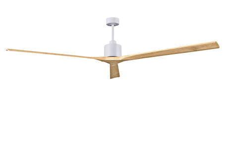 Matthews Fan NKXL-MWH-LM-90 Nan XL 6-speed ceiling fan in Matte White finish with 90” solid light maple tone wood blades