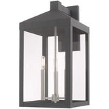 Livex Lighting 20585-76 Nyack - 21.75" Three Light Outdoor Wall Lantern, Scandinavian Gray Finish with Clear Glass