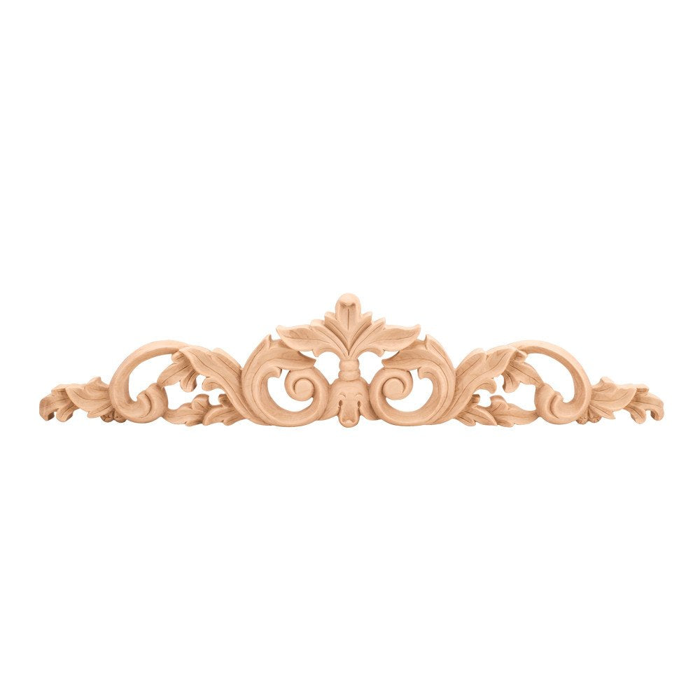 Hardware Resources ONL-02-20OK 20" W x 3/4" D x 4-1/4" H Oak Acanthus Onlay
