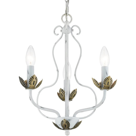 Livex Lighting 42903-60 Katarina 3 Light 13 inch Antique White with Antique Brass Accents Chandelier Ceiling Light