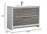 Fresca FCB8148HA-I Fresca Allier Rio 48" Ash Gray Single Sink Modern Bathroom Cabinet w/ Sink