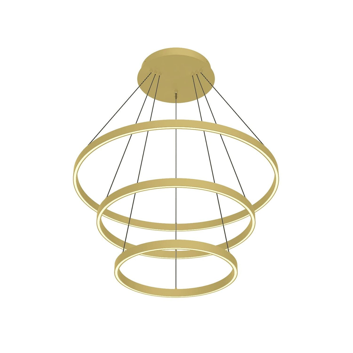 Kuzco CH87932-BK Cerchio 3 Layer 32" Chandelier BK Aluminum Extrusion Up Down 930 TRIAC 120 196W