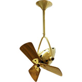 Matthews Fan JD-BRBR-WD Jarold Direcional ceiling fan in Brushed Brass finish with solid sustainable mahogany wood blades.