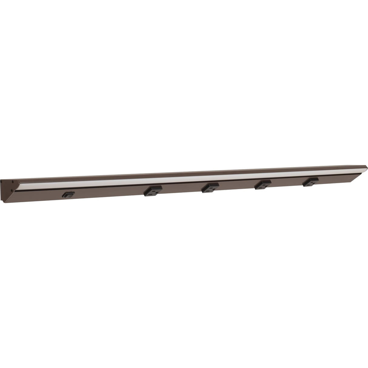 Task Lighting LP36QD12NDBBZ27 36-1/2" 1200 Lumen Direct Voltage DV Lighted Power Strip, Bronze Finish, Black Receptacles, 2700K Warm White