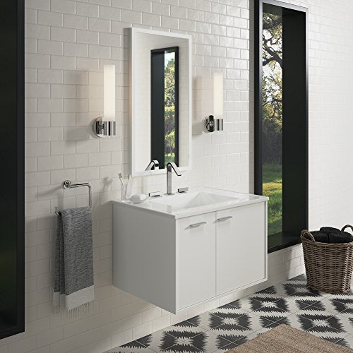 Kohler K-2779-8-G81 Ceramic/Impressions 31 in. Rectangular Vanity-Top Bathroom Sink with 8 in. Widespread Faucet Holes, White Impressions, 7.50 x 22.38 x 31.00 inches Vanity Top