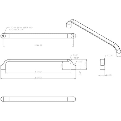 Elements 239-192MB 192 mm Center-to-Center Matte Black Brenton Cabinet Pull