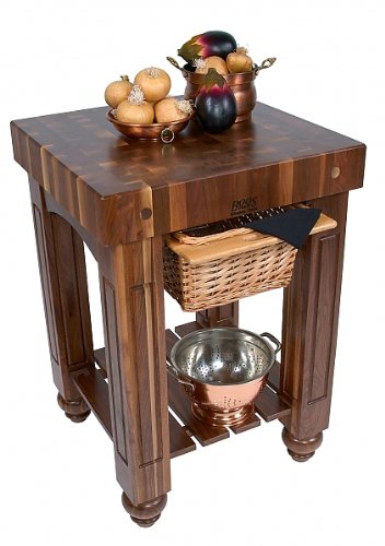 John Boos CU-GB25-N American Heritage Prep Table with Butcher Block Top Base Finish: Natural Maple