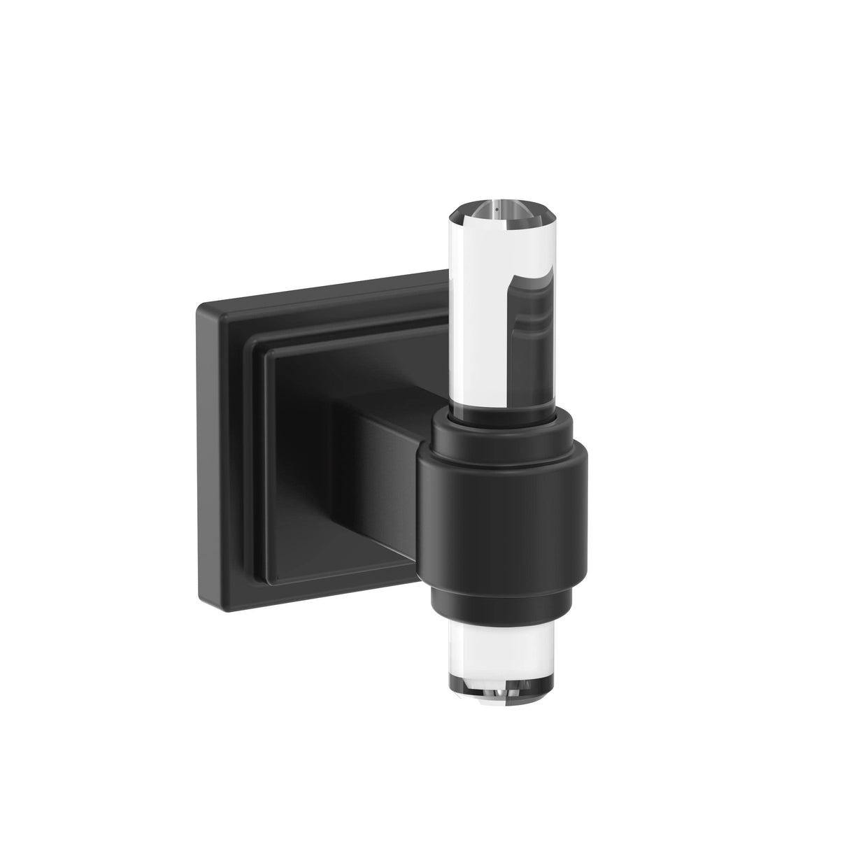 Amerock BH36060CMB Clear/Matte Black Single Robe Hook 2-15/16 in. (75 mm) Length Towel Holder Glacio Towel Hook for Bathroom Bathroom Hardware Bath Accessories
