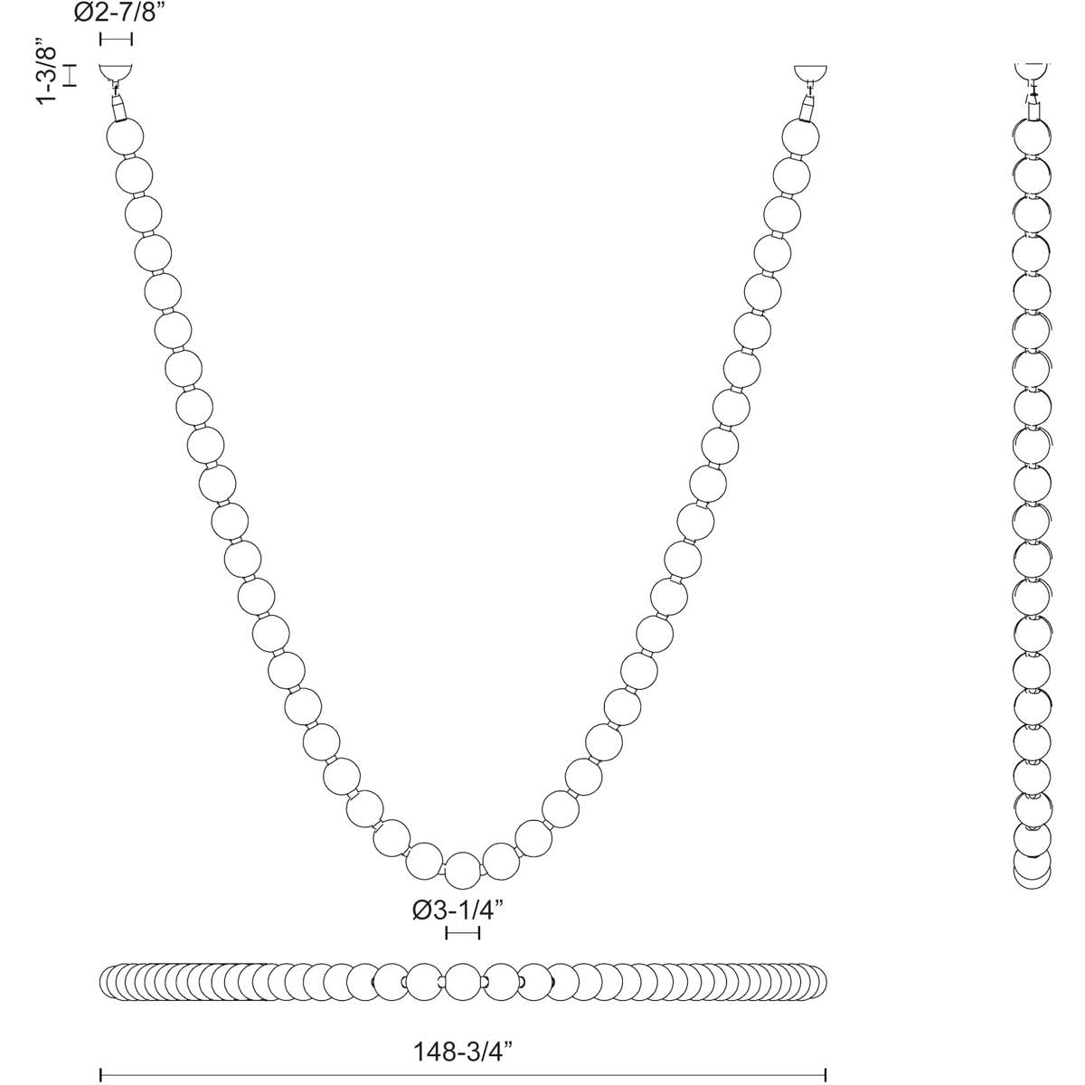 Alora PD321512CH AKOYA 43PC PD CHROME FROSTED PC 135W LED 90 3000K DC LED
