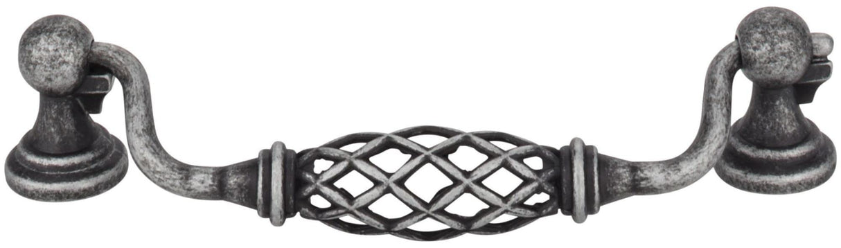Jeffrey Alexander 749-128ABSB 128 mm Center-to-Center Antique Brushed Satin Brass Birdcage Tuscany Drop & Ring Pull