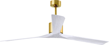 Matthews Fan NKXL-BRBR-MWH-72 Nan XL 6-speed ceiling fan in Brushed Brass finish with 72” solid matte white wood blades