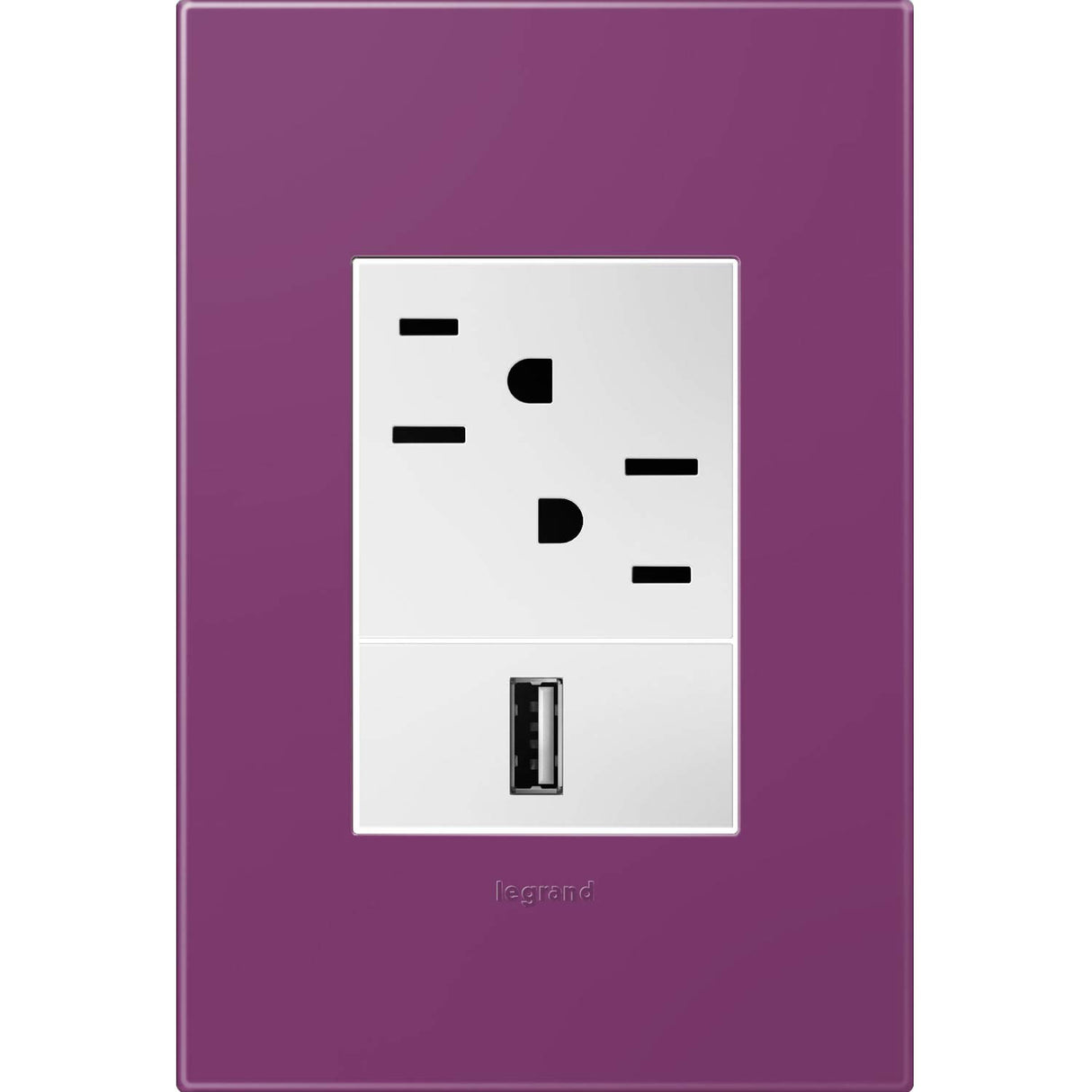 Legrand adorne Plum, 1-Gang + Wall Plate, AWP1G3PL4