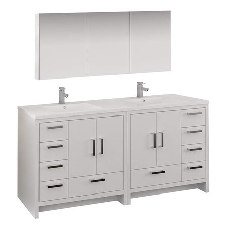 Fresca FVN9472DGO Fresca Imperia 72" Dark Gray Oak Free Standing Double Sink Modern Bathroom Vanity w/ Medicine Cabinet