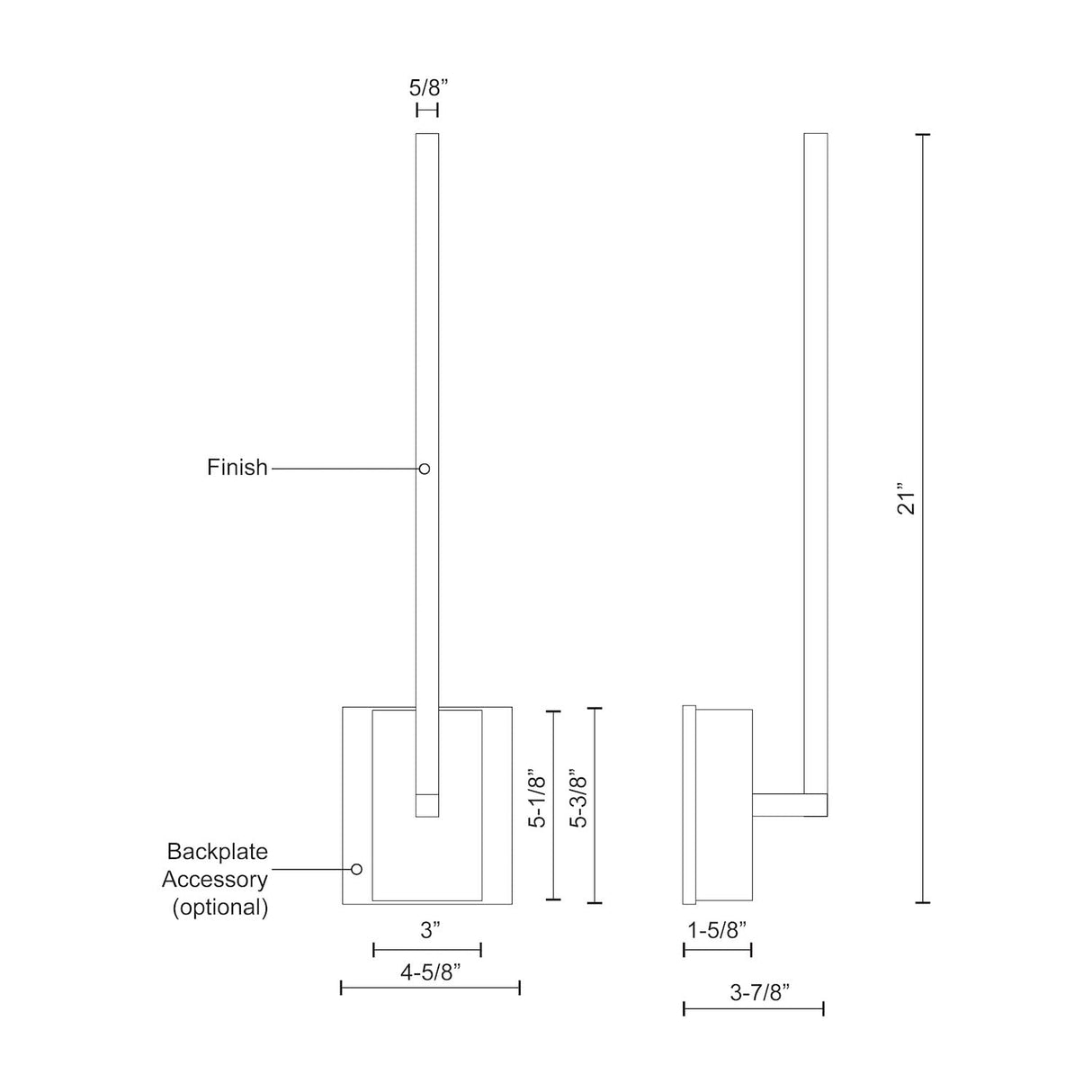 Kuzco WS25118-BN PANDORA 18" WS Brushed Nickel 120V TRIAC/ELV LED 3000K 90CRI 15W