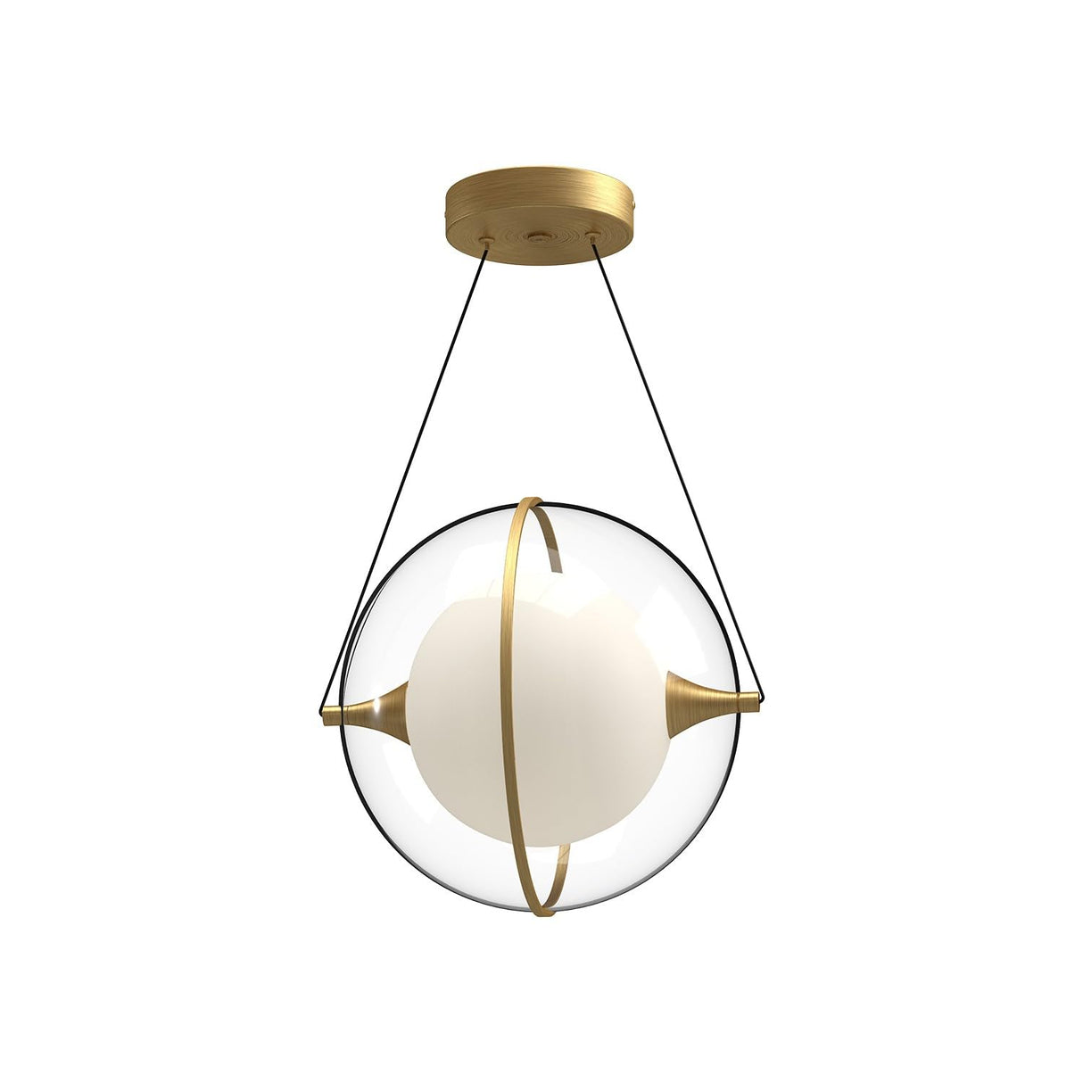 Kuzco PD76712-BG ARIES 12" PENDANT BRUSHED GOLD 120" WIRE 120V TRIAC/ELV LED 3000K 90CRI 15W