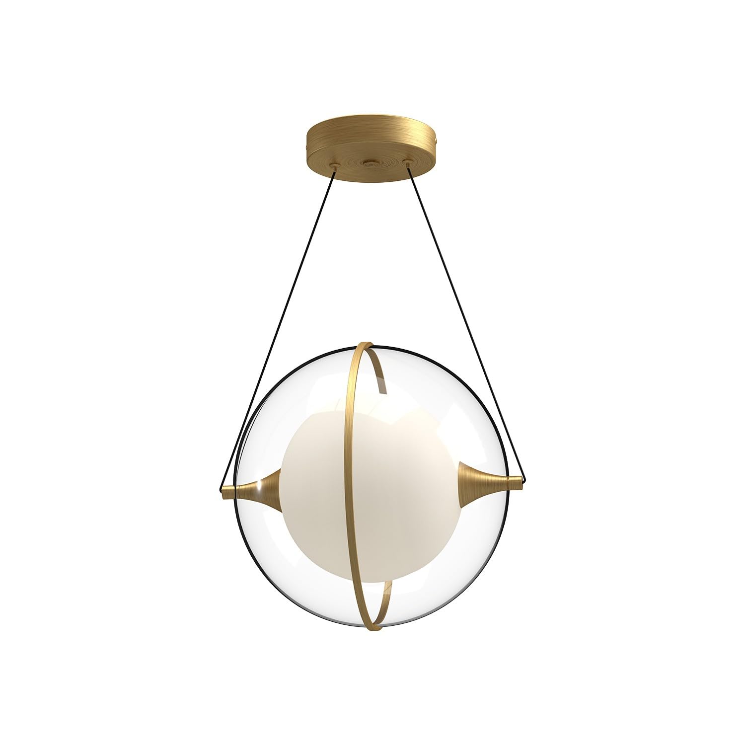 Kuzco PD76712-BG ARIES 12" PENDANT BRUSHED GOLD 120" WIRE 120V TRIAC/ELV LED 3000K 90CRI 15W