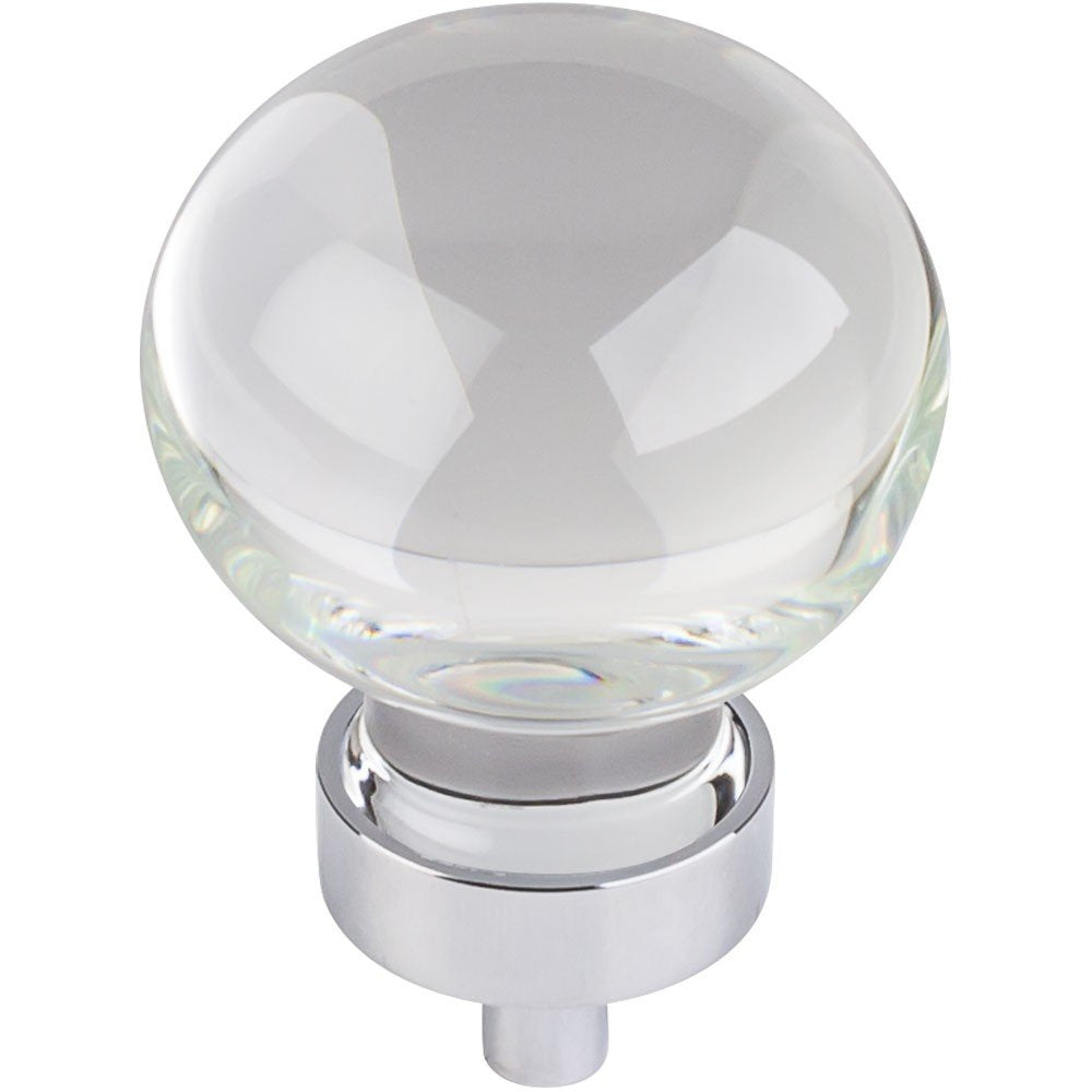 Jeffrey Alexander G130L-PC 1-3/8" Diameter Polished Chrome Sphere Glass Harlow Cabinet Knob