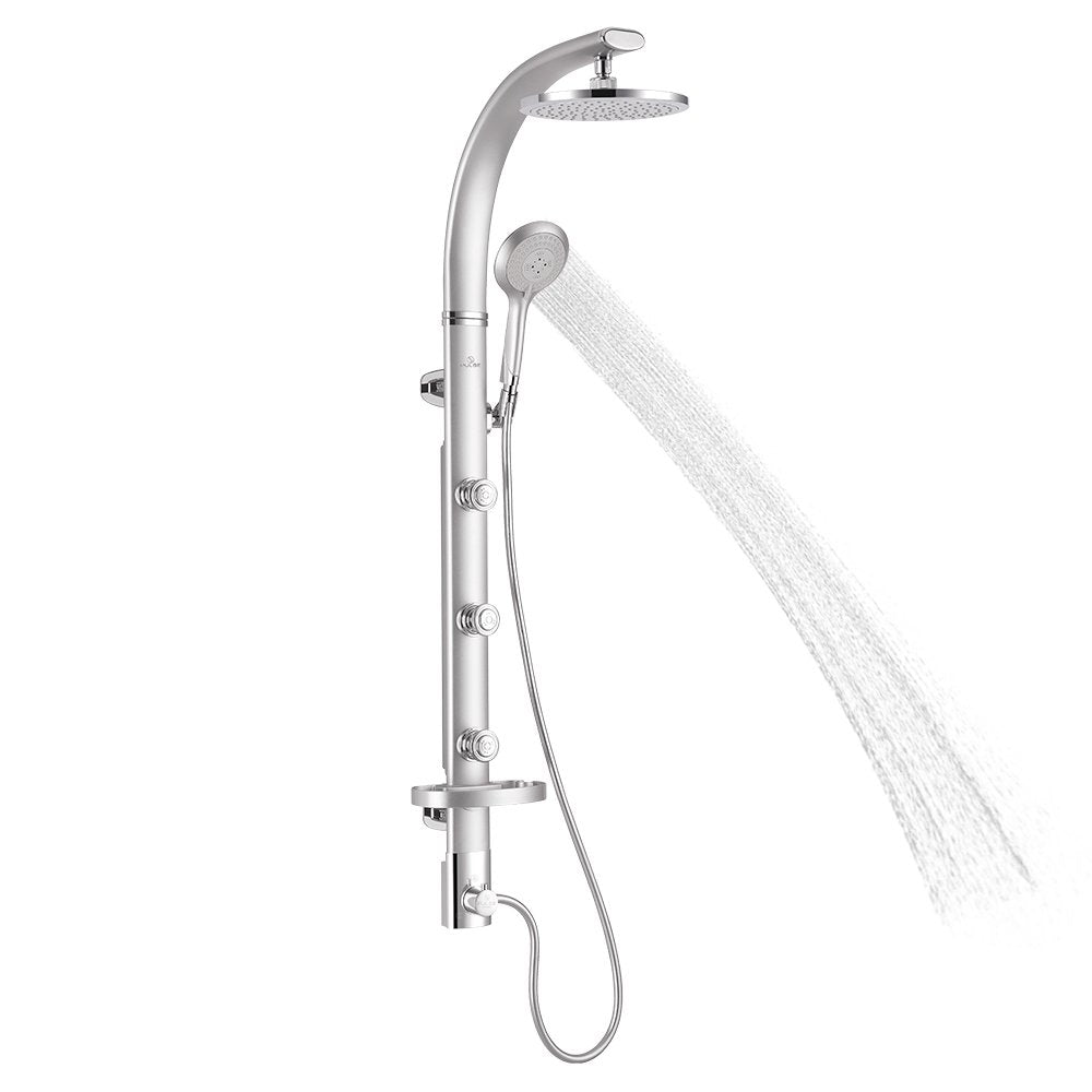 PULSE ShowerSpas 1017-S Bonzai Silver Aluminum Shower System