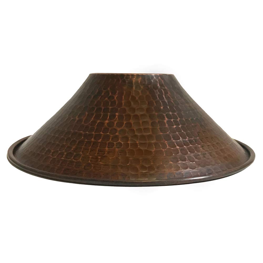 Premier Copper Products SH-L500DB Hand Hammered Copper 9-Inch Cone Pendant Light Shade