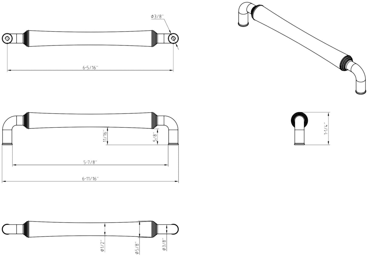Jeffrey Alexander 537-160DACM 160 mm Center-to-Center Gun Metal Barrel Bremen 2 Cabinet Pull