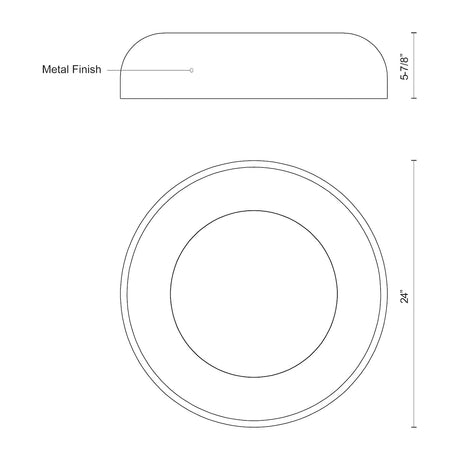 Kuzco FM13124-BK BEACON 24" FM Black 120V ELV LED 3000K 90CRI 60W