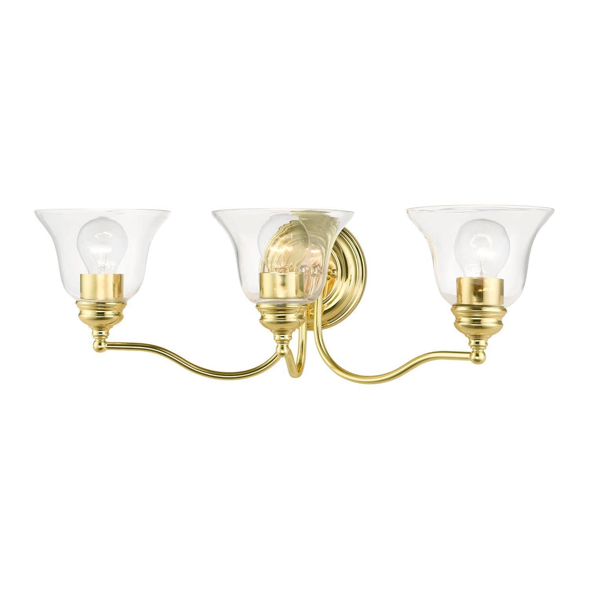Livex Lighting 16933-02 Moreland 3 Light 24 inch Polished Brass Vanity Sconce Wall Light