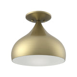 Livex Lighting 40980-01 Amador 1 Light 10 inch Antique Brass Semi-Flush Mount Ceiling Light