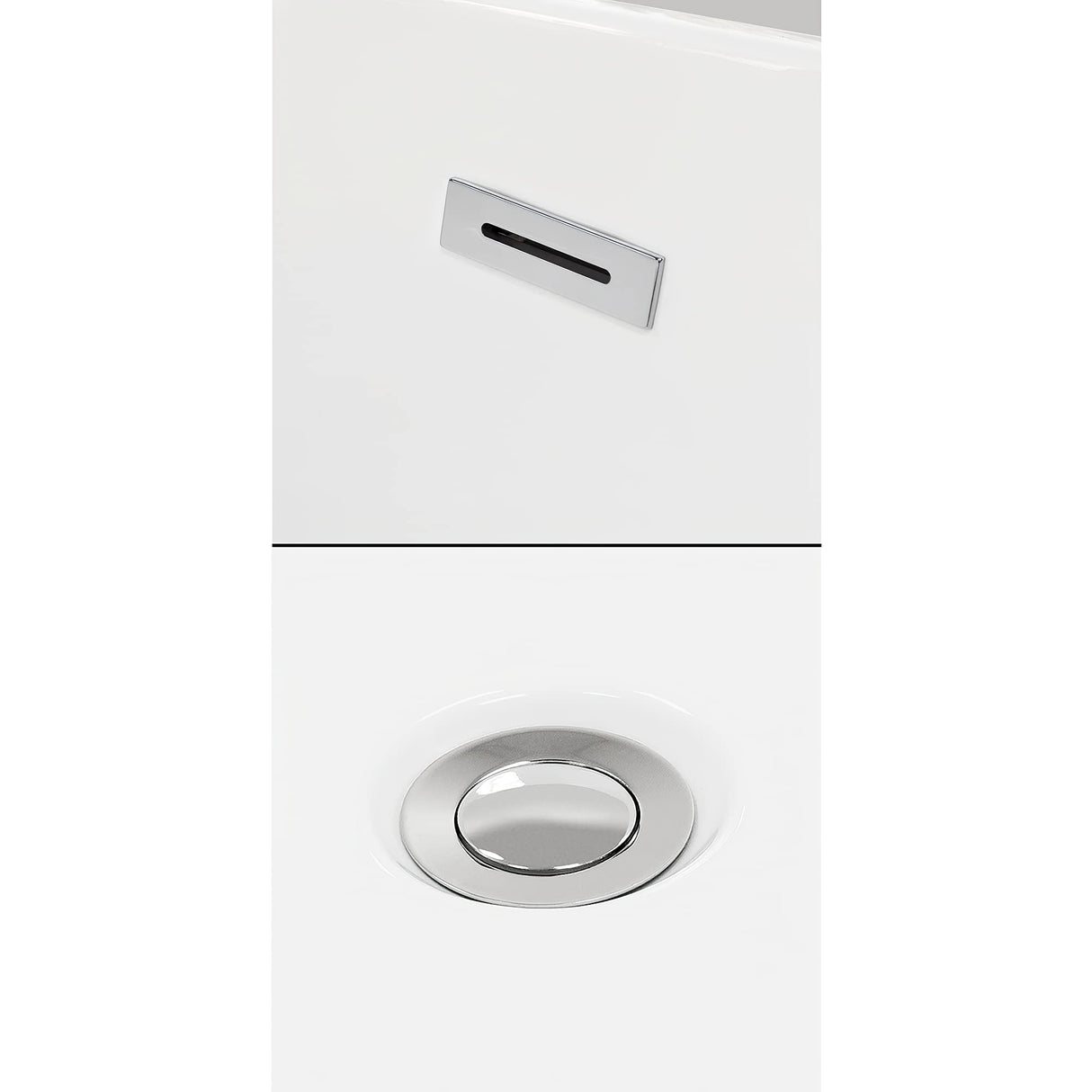 Soho 72 Inch Freestanding Bathtub in White with Polished Chrome Drain and Overflow Trim