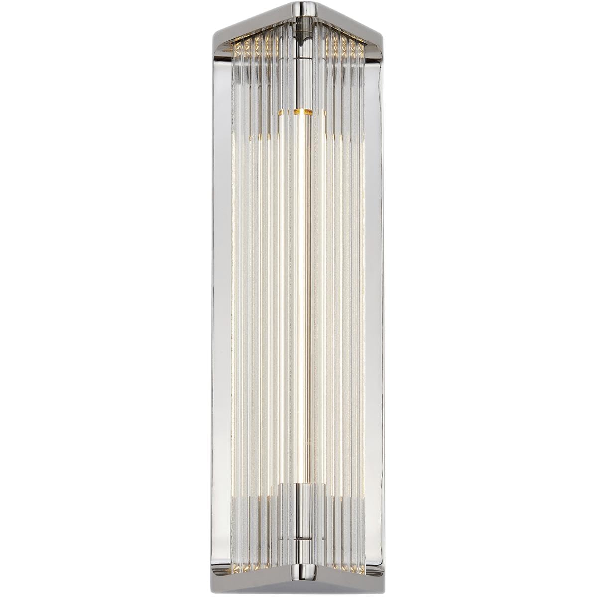 Alora WV339112PNCR SABRE 12" WV POLISHED NICKEL CLEAR RIBBED GLASS 6W LED 90 2700K DC LED