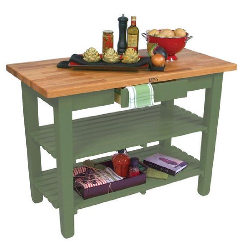 John Boos OC4825-D-2S-BS Oak Table Block, 48 inch x 25 1-1/2 inch, Basil