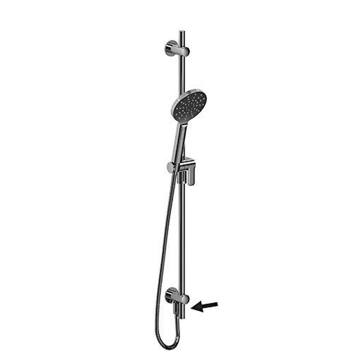 Riobel 4614C Hand Shower Rail with Built-in Elbow Supply, Chrome