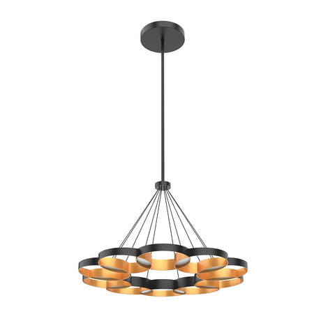 Kuzco CH90833-BK/GD MAESTRO 33" CHANDELIER OUTER BLACK INNER GOLD 75W 120VAC WITH LED DRIVER 3000K 90CRI