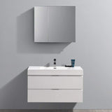 Fresca FVN8342WH Fresca Valencia 40" Glossy White Wall Hung Modern Bathroom Vanity w/ Medicine Cabinet