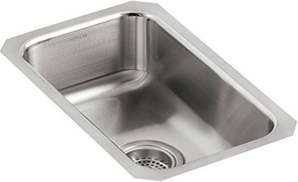 Kohler K-3333-NA 10-3/4" 1-Bowl Square Basin Undermount Bar Sink Stainless Steel