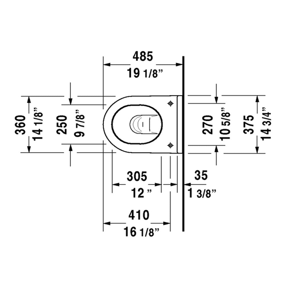 Duravit 2227090092 Toilet Bowl Wall-Mounted Starck 3