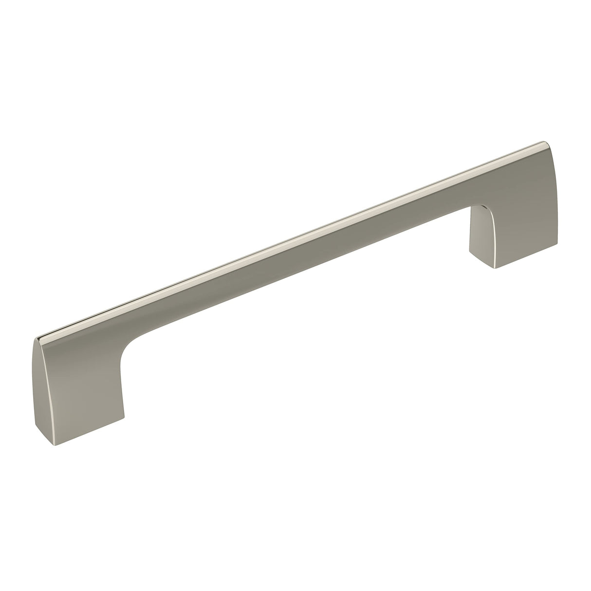 Amerock Cabinet Pull Polished Nickel 5-1/16 inch (128 mm) Center-to-Center Riva 1 Pack Drawer Pull Drawer Handle Cabinet Hardware