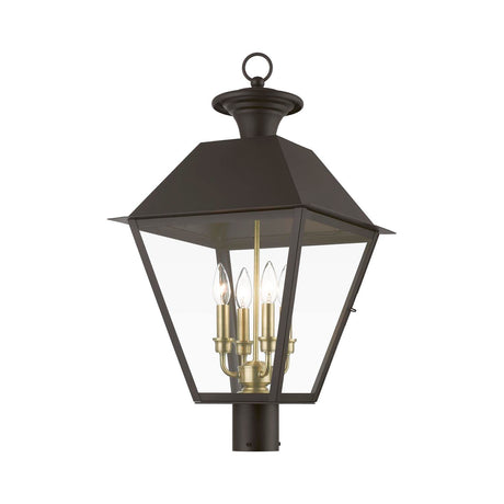 Livex Lighting 27223-07 Wentworth Post Light or Accessories Bronze with Antique Brass Finish Cluster